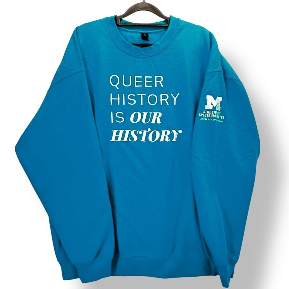 University of Michigan Queer History Sweatshirt XL Student Life Center